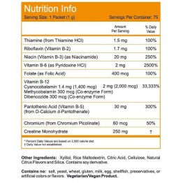 VITAMIN B-12 INSTANT ENERGY (ΒΙΤΑΜΙΝ B-12 ΣΕ ΦΑΚΕΛΑΚΙΑ) NOW FOODS 75packets ΒΙΤΑΜΙΝΗ Β
